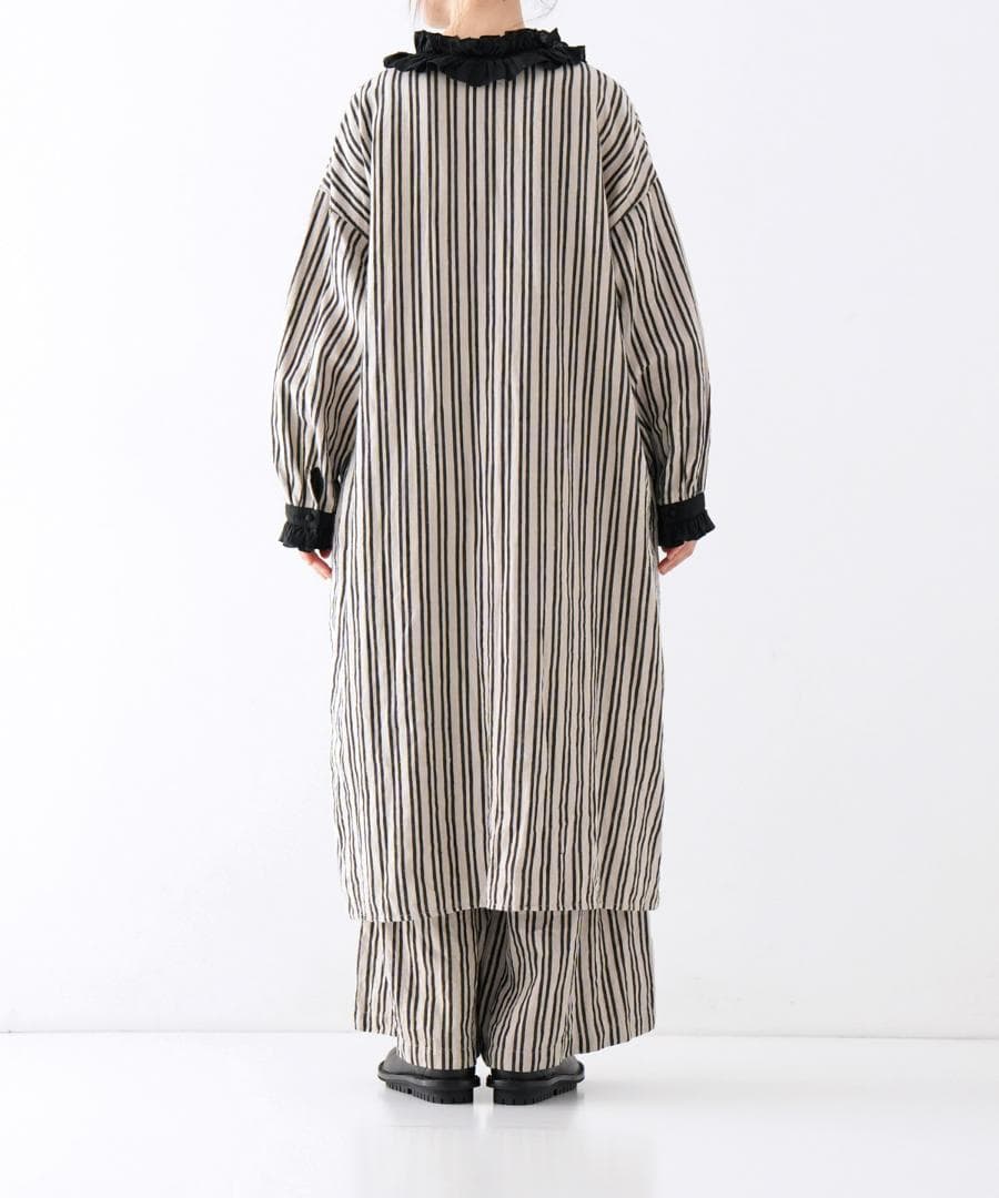 nest Robe リネンストライプフリルチュニック　ネストローブ　ワンピース