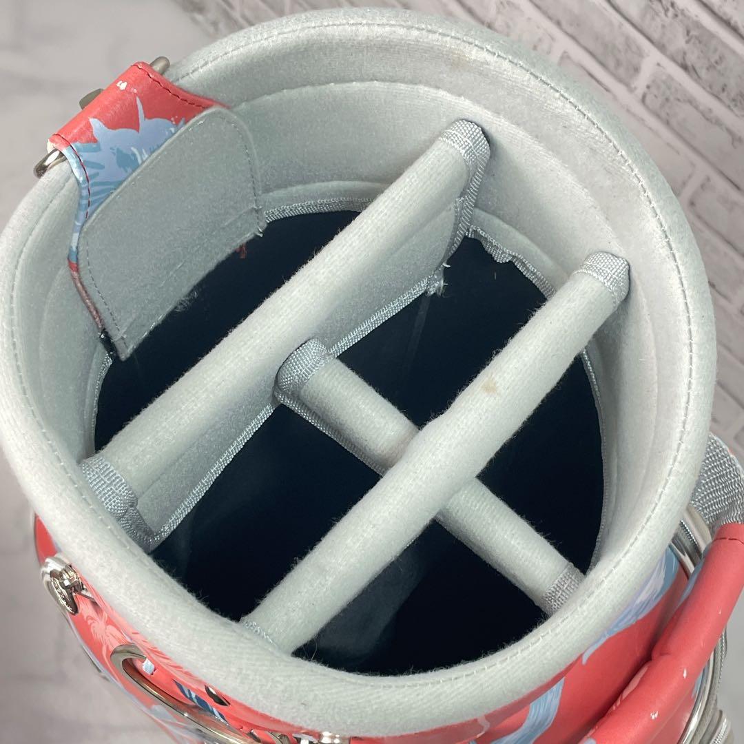 Kiss on the green キャディバッグ キャスター付き 花柄 ゴルフ