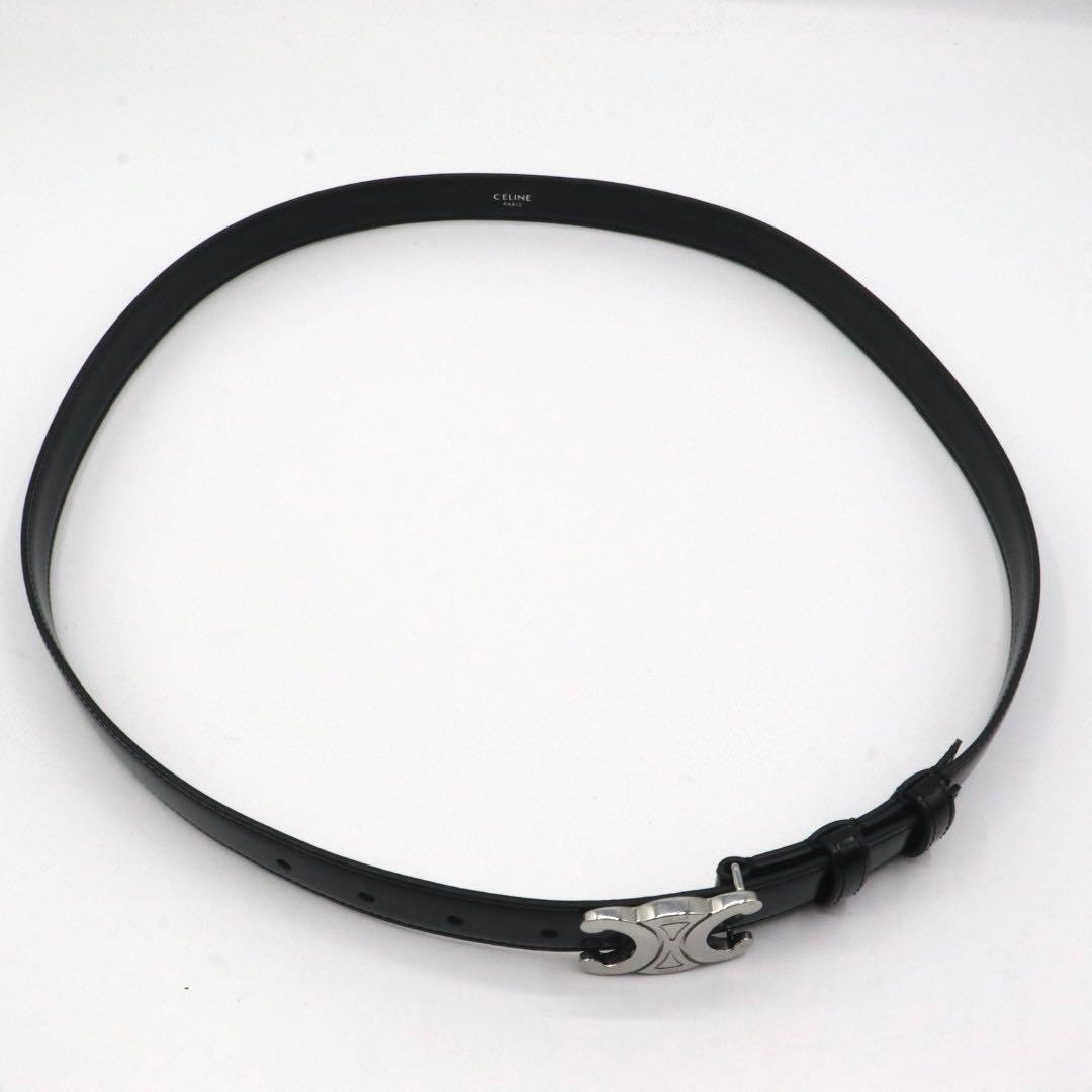 美品　セリーヌ　トリオンフ　カーフスキン　ベルト　95 ブラック