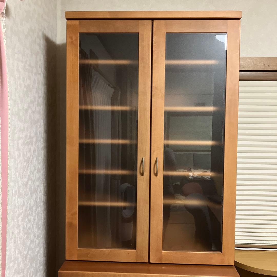 天然木使用　国産　食器棚