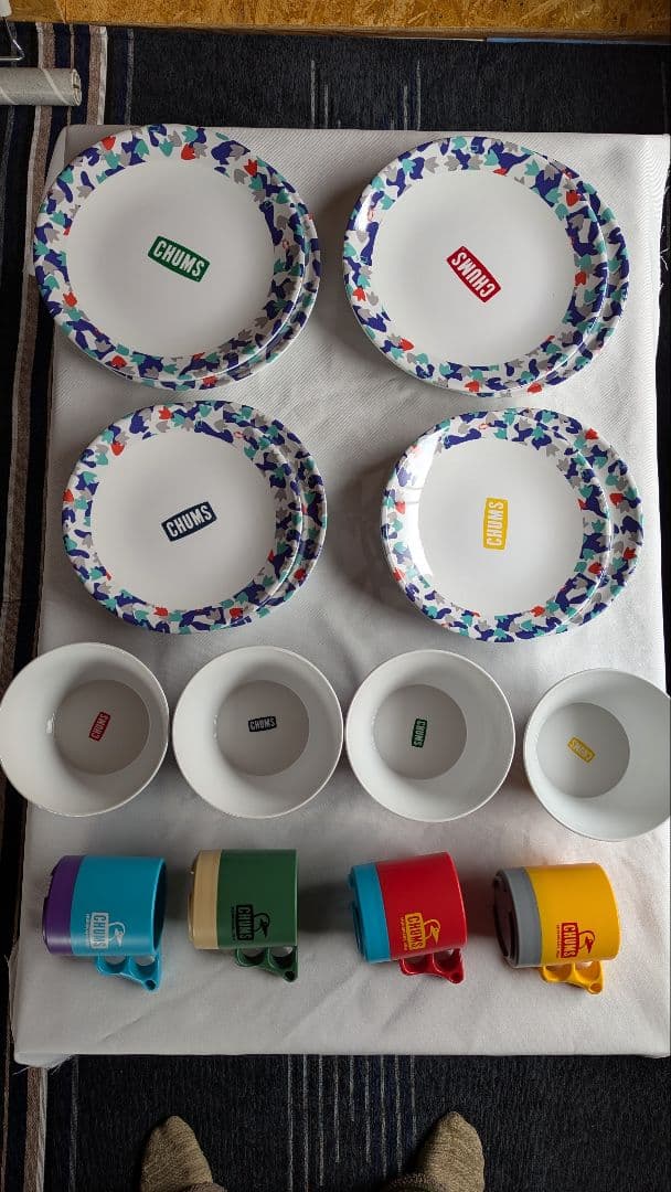 チャムス CHUMS 迷彩柄のボウルセット(x4) マグカップセット