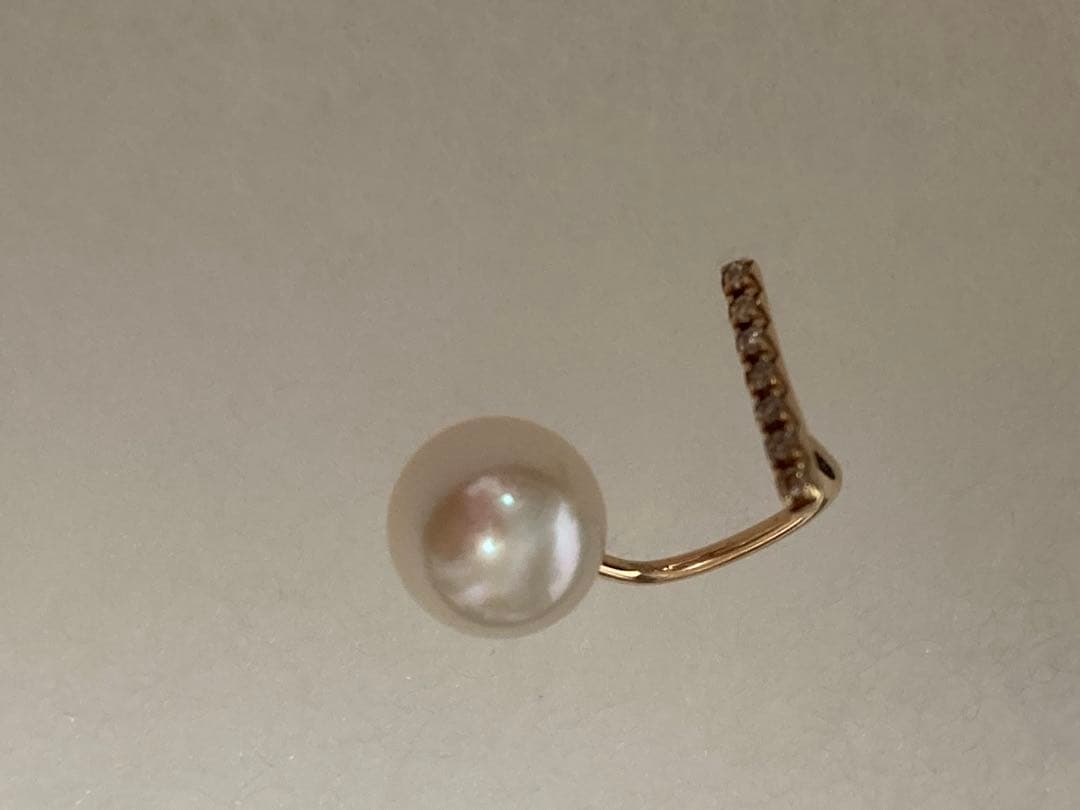 rn ！hirotaka ショートバー ダイヤピアス / アコヤパール