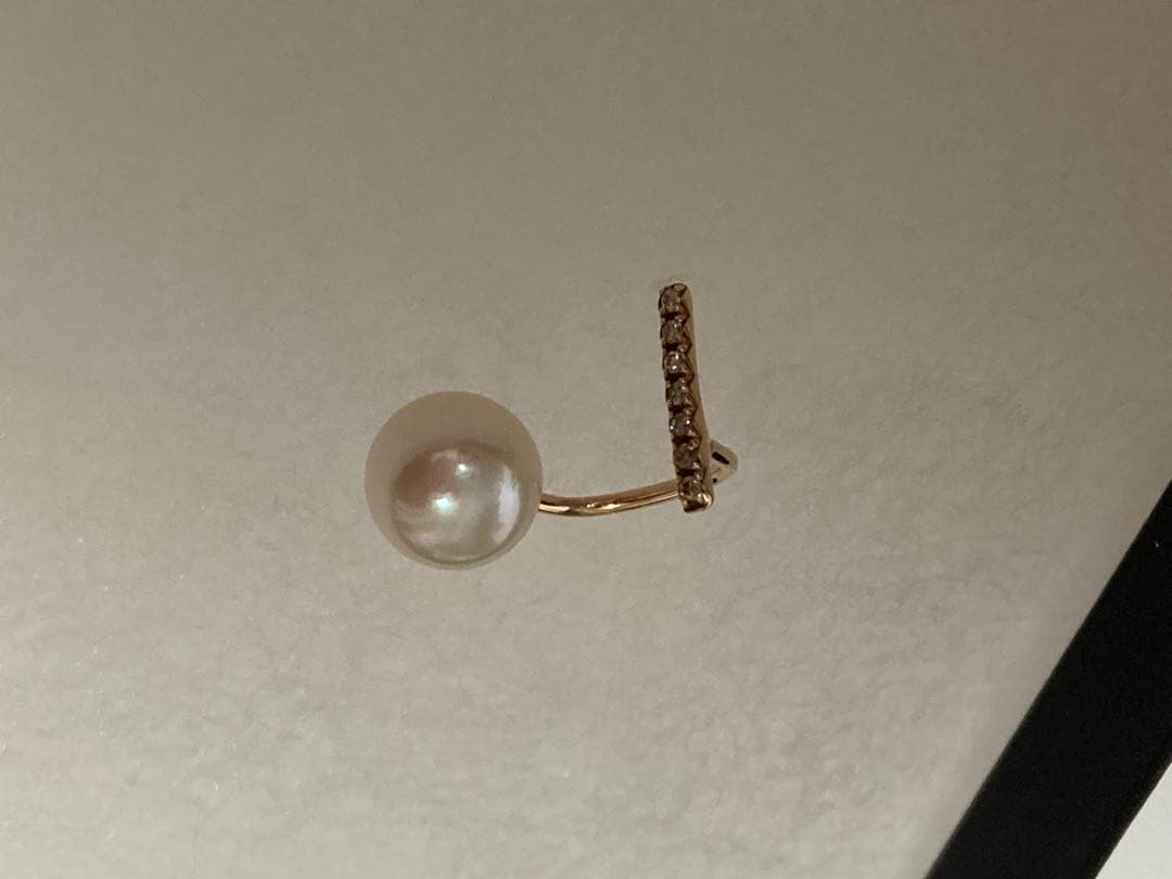 rn ！hirotaka ショートバー ダイヤピアス / アコヤパール