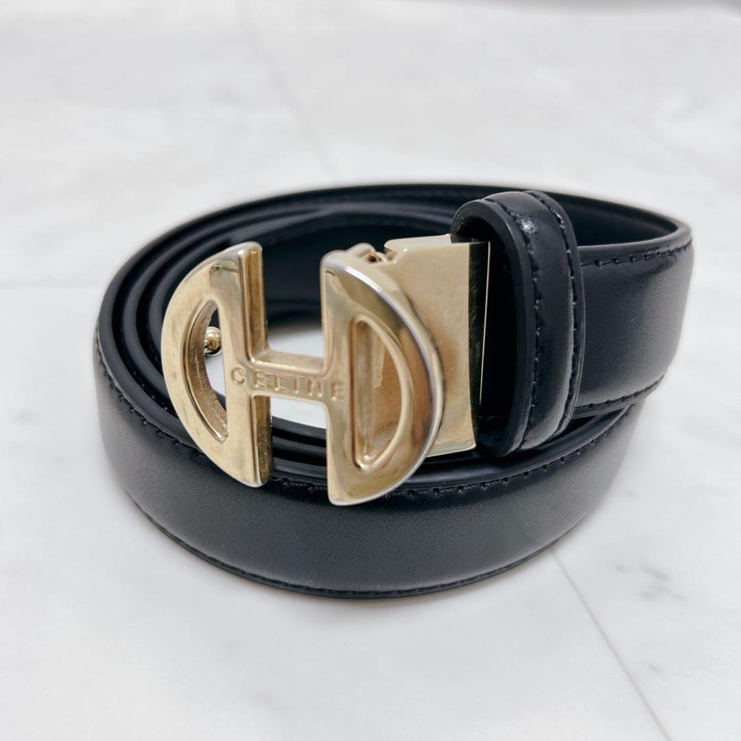 希少✨CELINE セリーヌ ベルト ゴールド ブラック