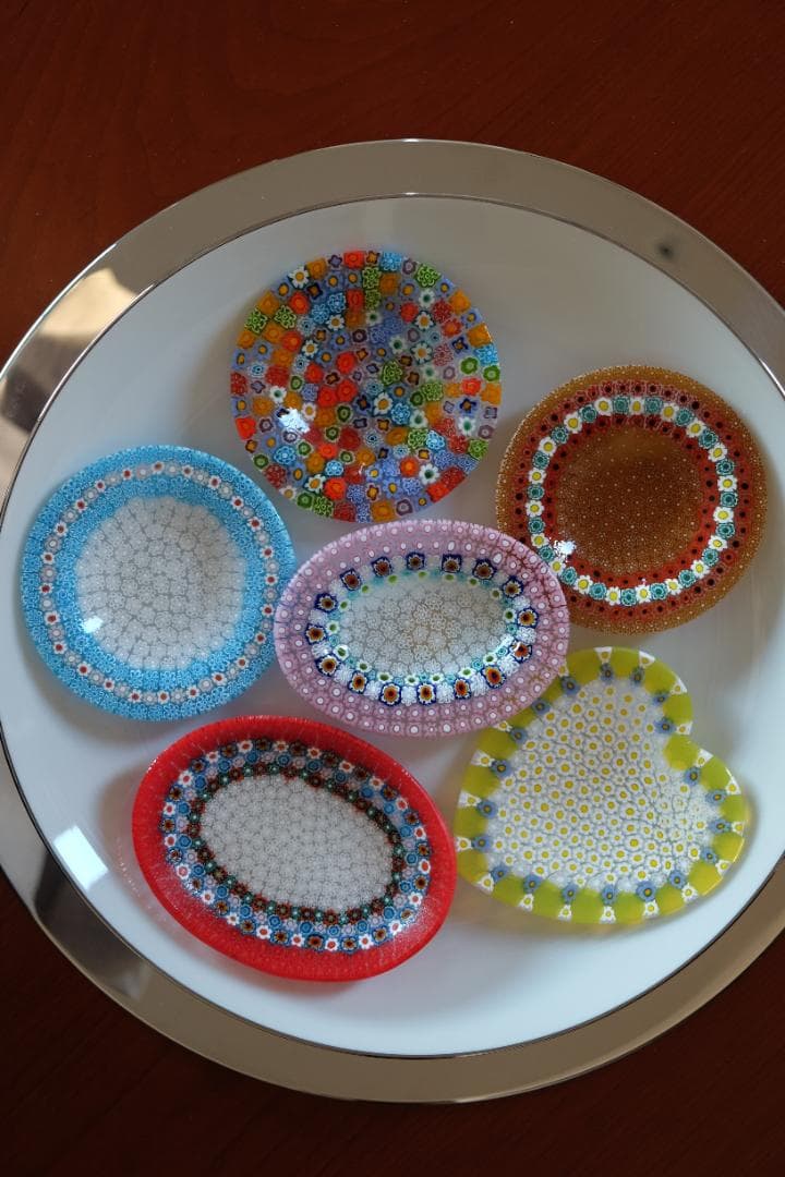 ベネチアンガラス ミルフィオリ プレート ムリーニ 田子美紀 江波