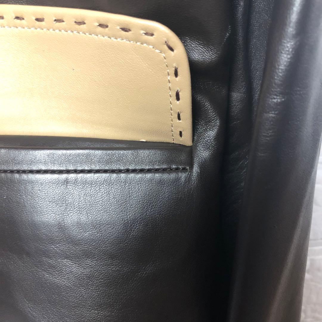 BALMAIN レザーシングルライダースジャケット ラム 羊 黒 ベージュ 13