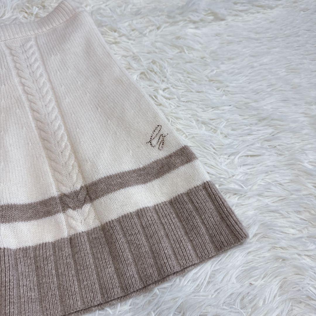 【デサントゴルフリュクス】美品 セットアップ ニット スカート ベージュ M