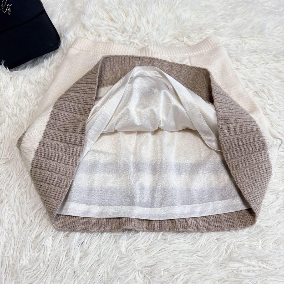 【デサントゴルフリュクス】美品 セットアップ ニット スカート ベージュ M