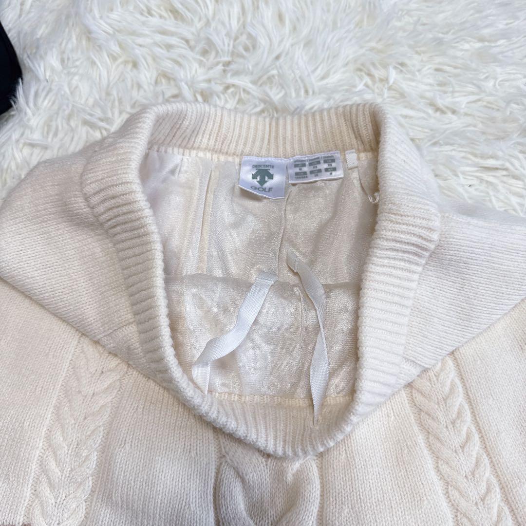 【デサントゴルフリュクス】美品 セットアップ ニット スカート ベージュ M