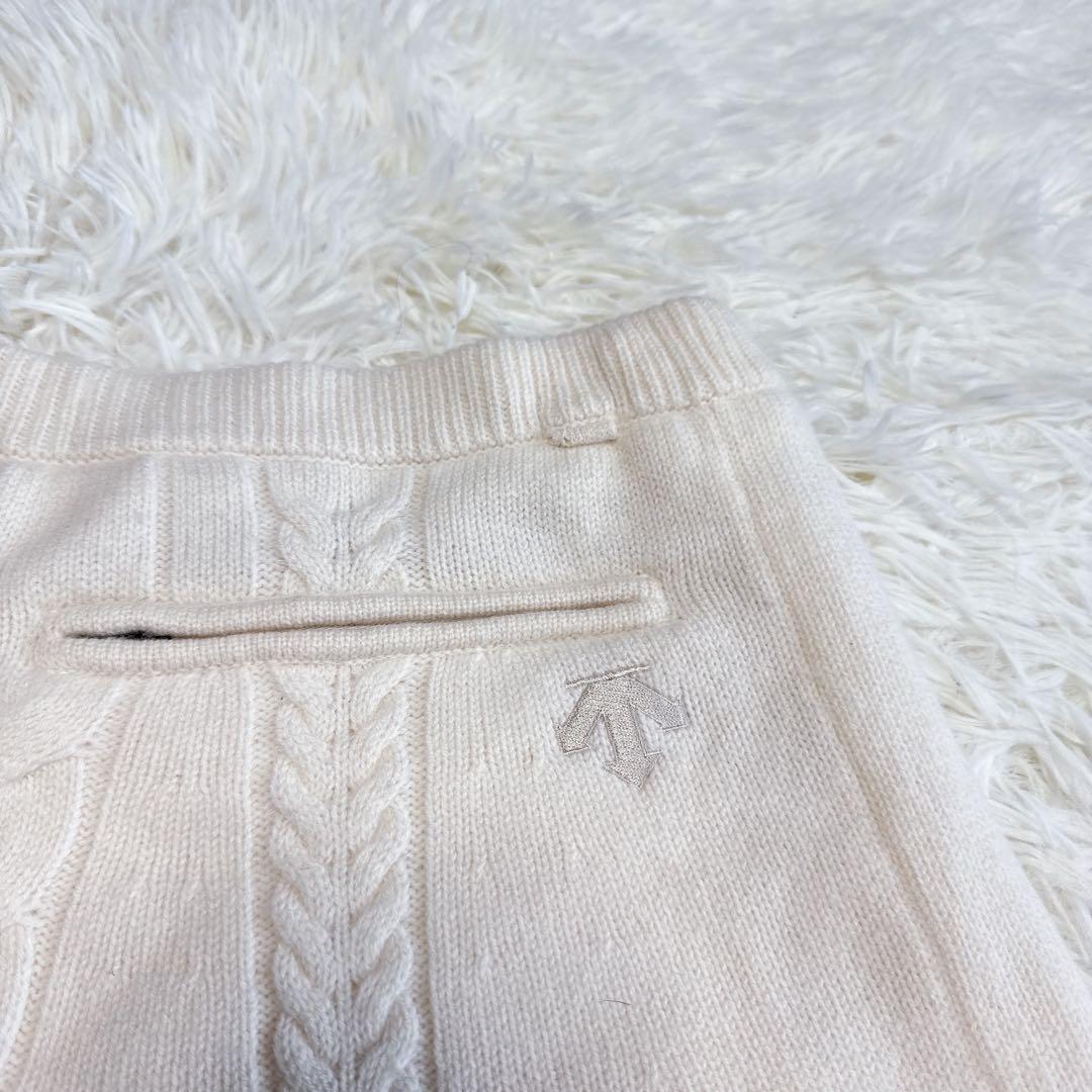 【デサントゴルフリュクス】美品 セットアップ ニット スカート ベージュ M