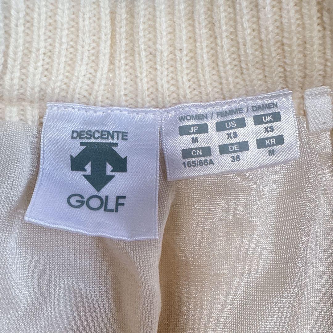 【デサントゴルフリュクス】美品 セットアップ ニット スカート ベージュ M
