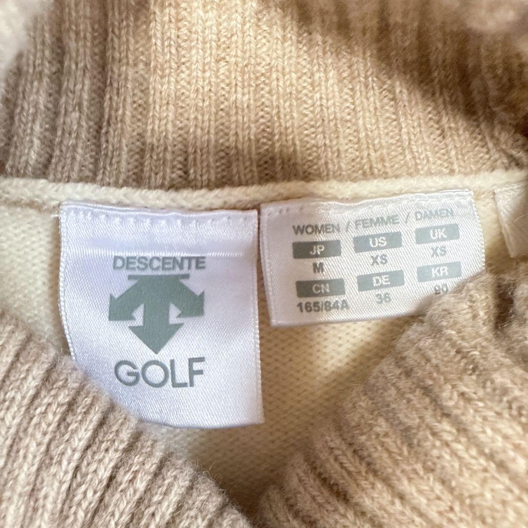 【デサントゴルフリュクス】美品 セットアップ ニット スカート ベージュ M