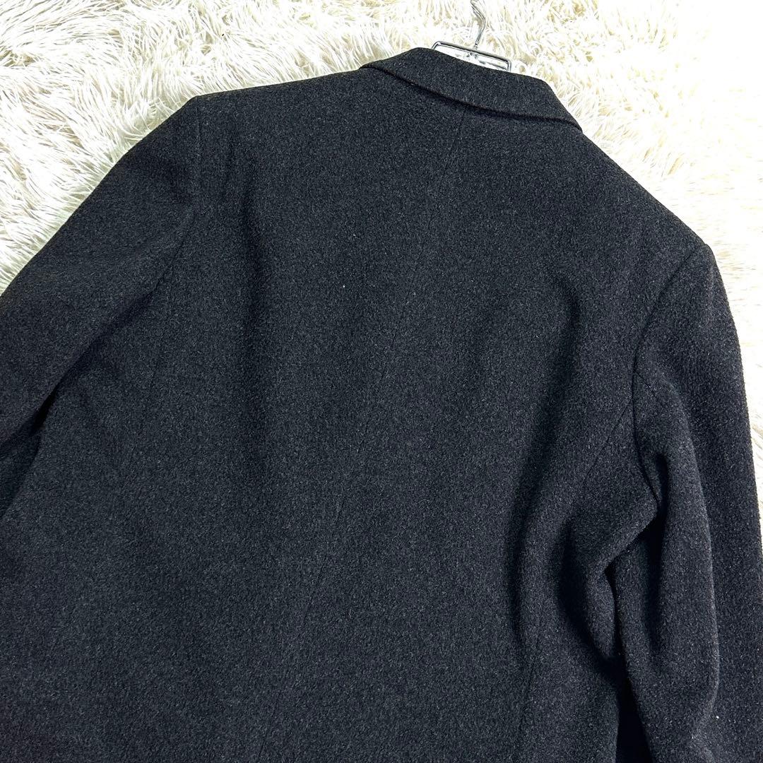 ピュアカシミヤ100%✨英国製 ダブルチェスターコート チャコールグレー M相当