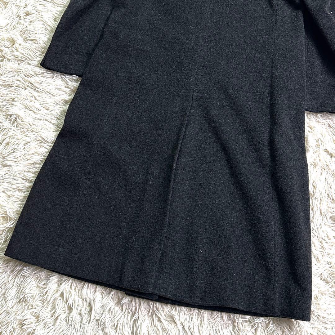 ピュアカシミヤ100%✨英国製 ダブルチェスターコート チャコールグレー M相当