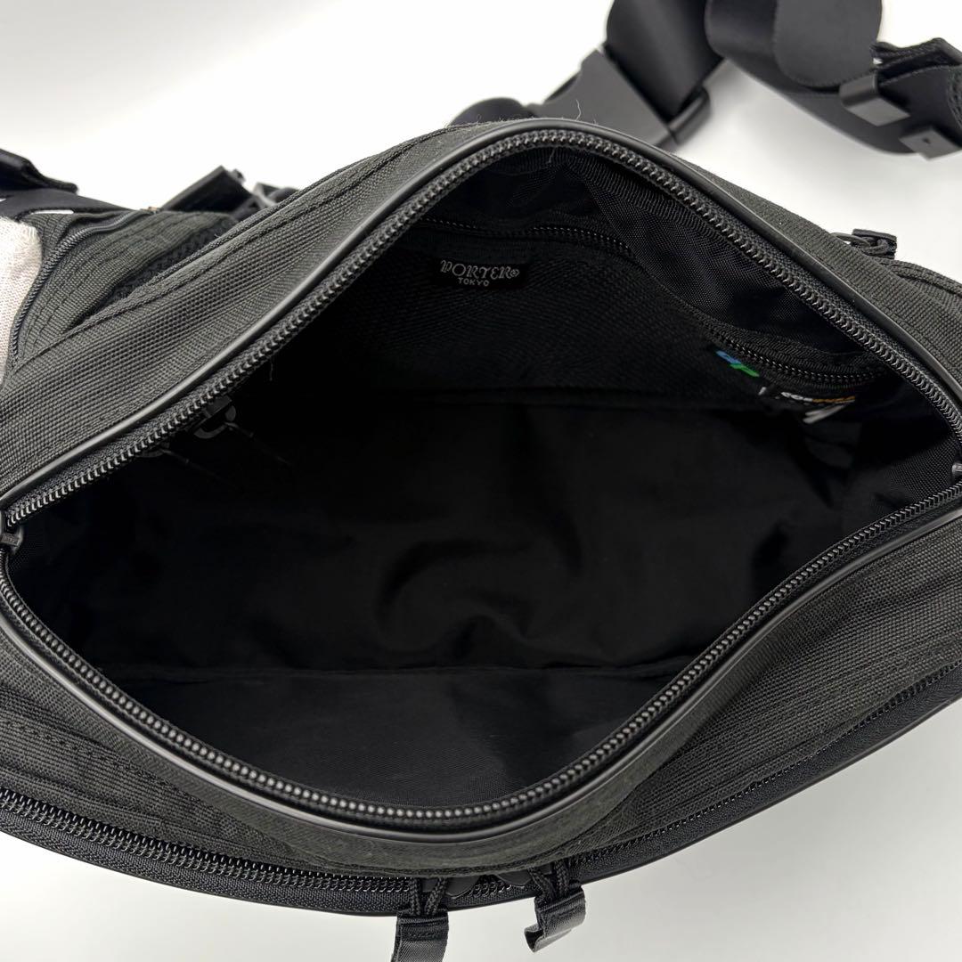 ポーター ハイブリッド ウエストバッグ ボディバッグ ブラック ナイロン メンズ