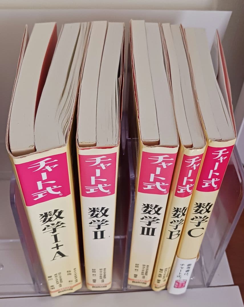 最高難度の参考書 赤チャート 数学Ⅰ+A、Ⅱ、B、C、Ⅲの5冊 数研出版