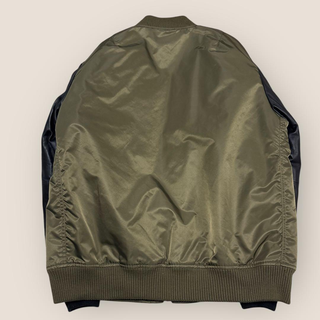 超美品⭐︎MMMM ラムレザー袖切替MA-1ブルゾン⭐︎