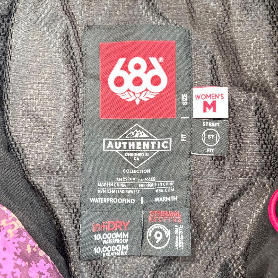 4472【美品】686 ジャケット スノボウェア 花柄 中綿入り レディース