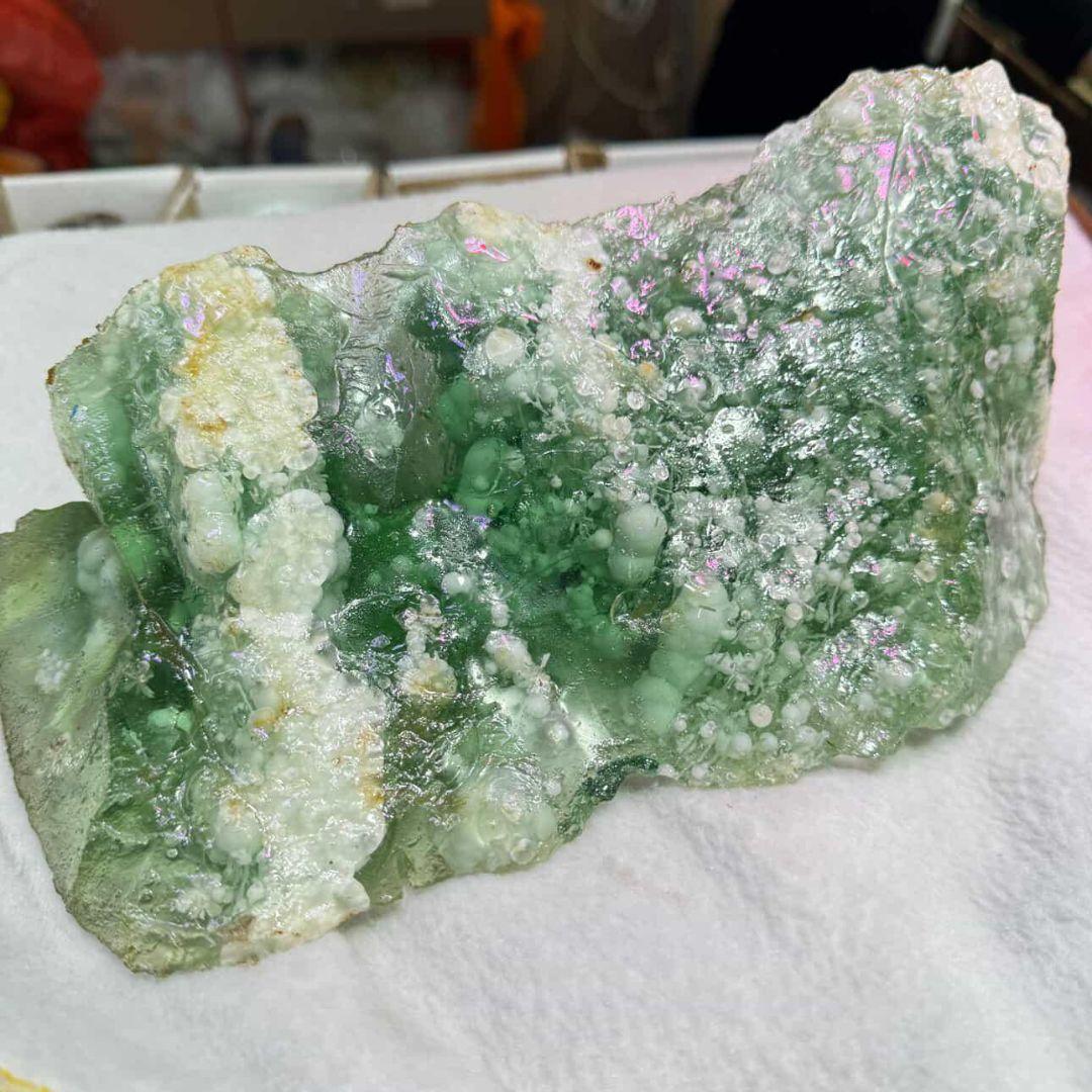 花花様❤超超超希少なグリーンラリマー約13ミリ内径約17センチ 原石写真❤他1点