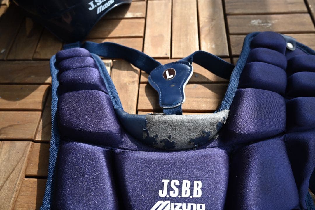 ミズノ　キャッチャー防具4点セットJSBB Lサイズ ネイビー