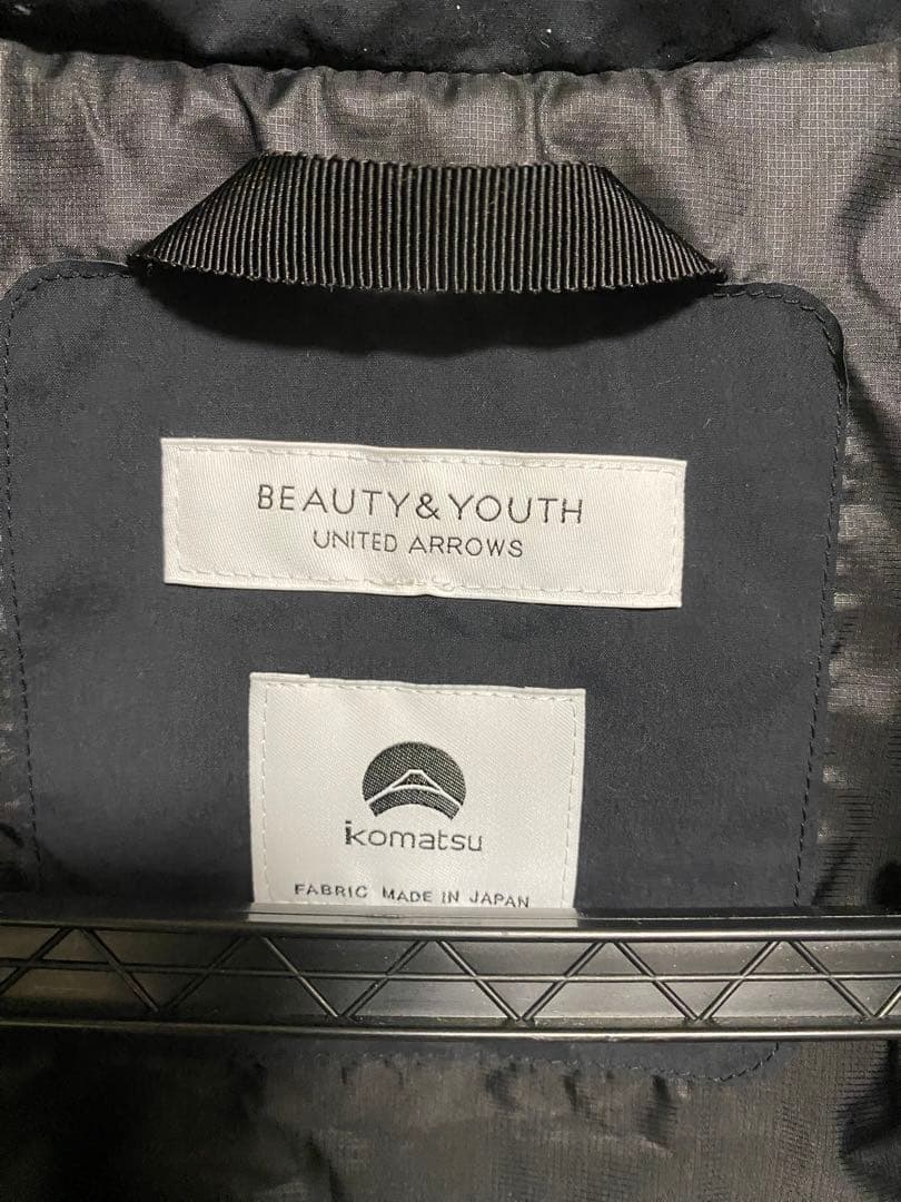 は*る様 小松マテーレ” ナイロン スタンド アライドダウンジャケット　ブラック