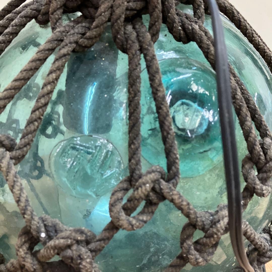 A-2 ヴィンテージ 特大 ガラス浮き玉 網付き ランプシェード ライト