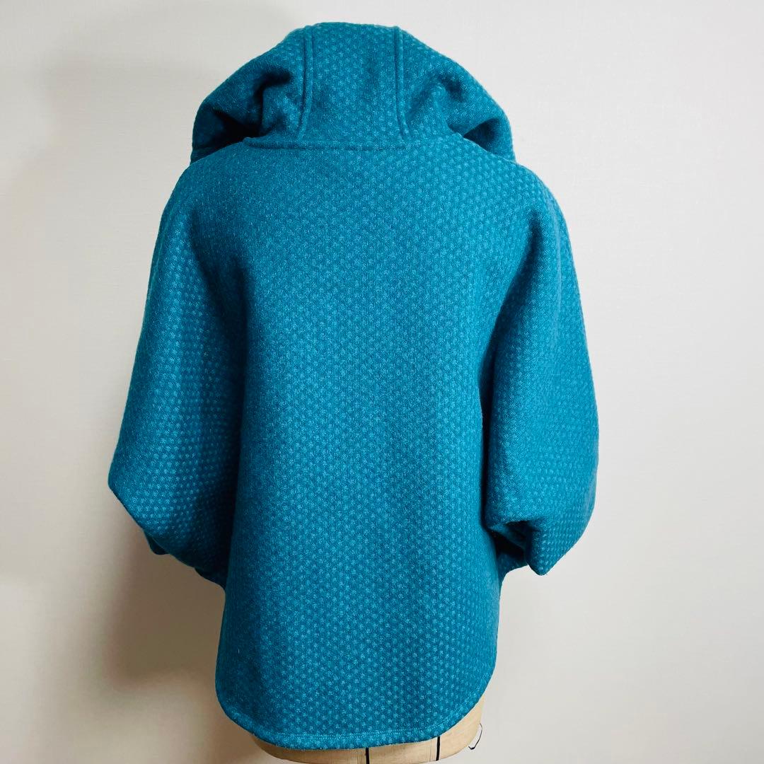 トリーバーチ ポンチョ ケープコート ジップパーカー ターコイズカラー