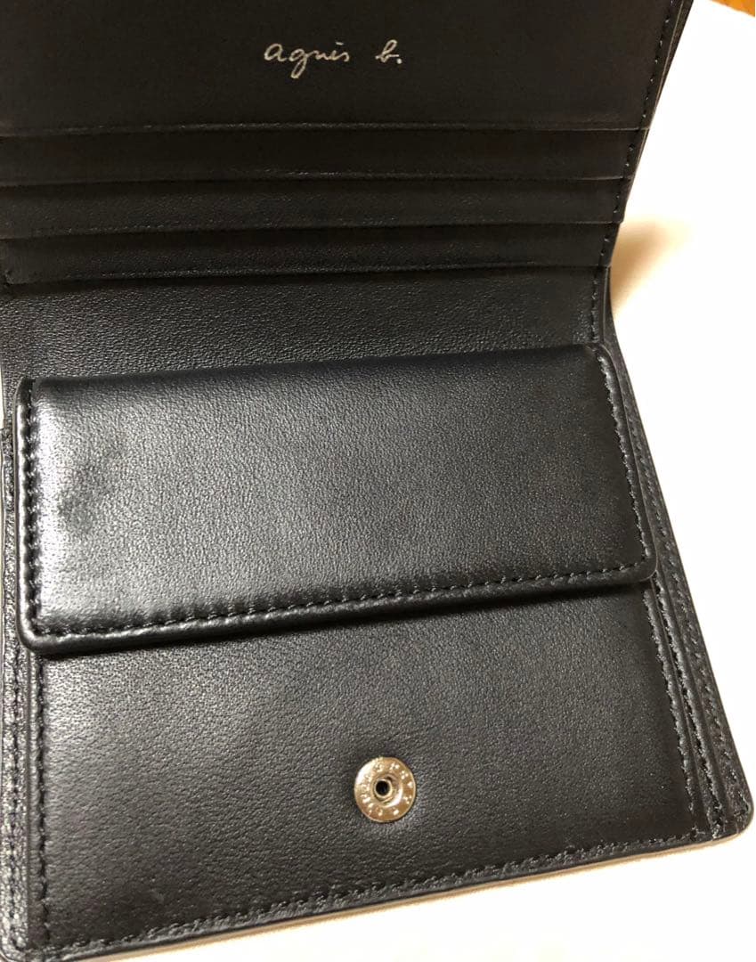 agnes b. アニエスベー 二つ折り財布 リボン ブラック