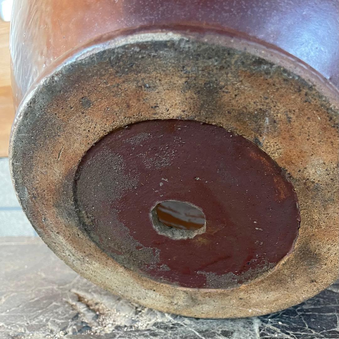 常滑焼 久松 陶器 壺 甕【昭和レトロ】山野草鉢 植木鉢 プランターカバー
