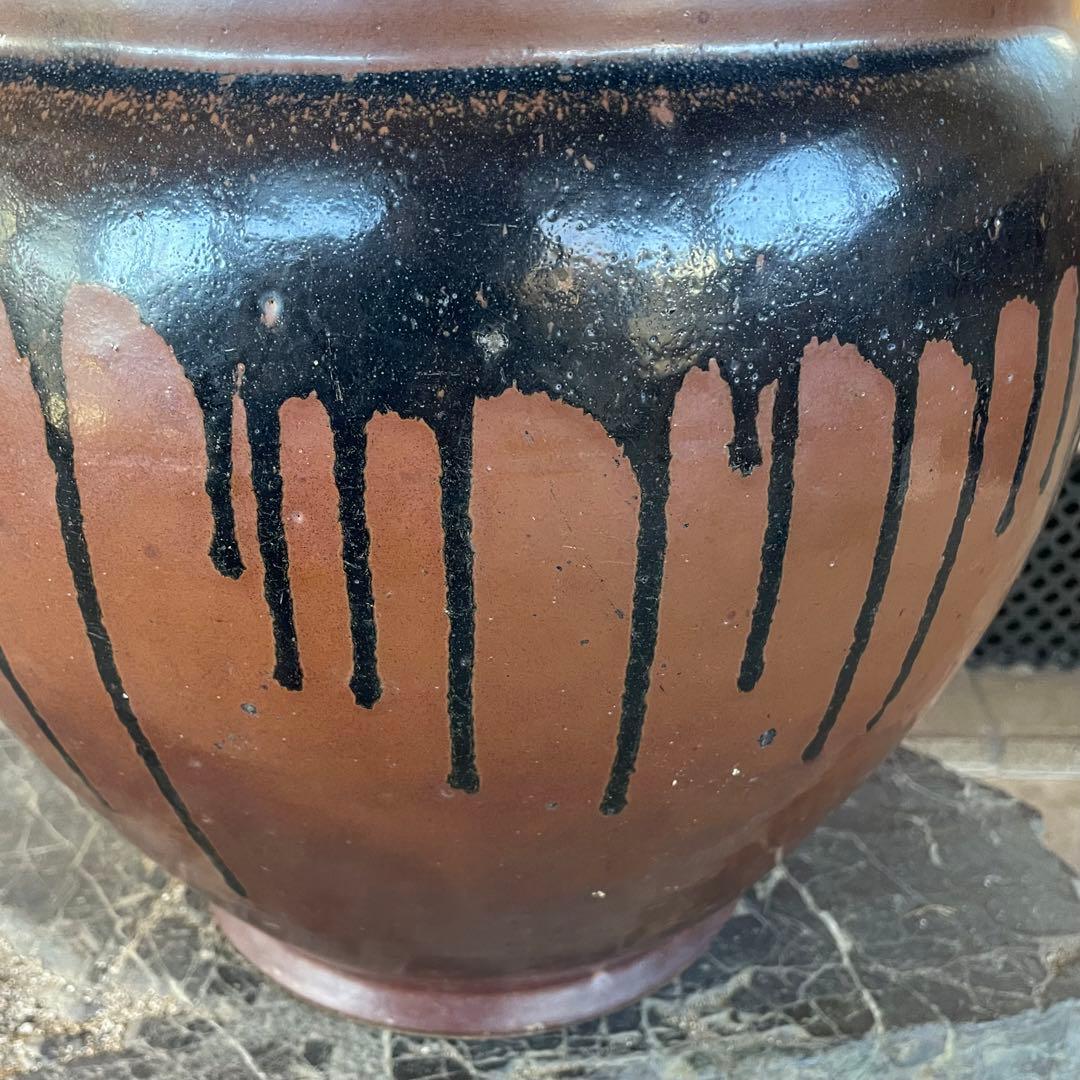 常滑焼 久松 陶器 壺 甕【昭和レトロ】山野草鉢 植木鉢 プランターカバー