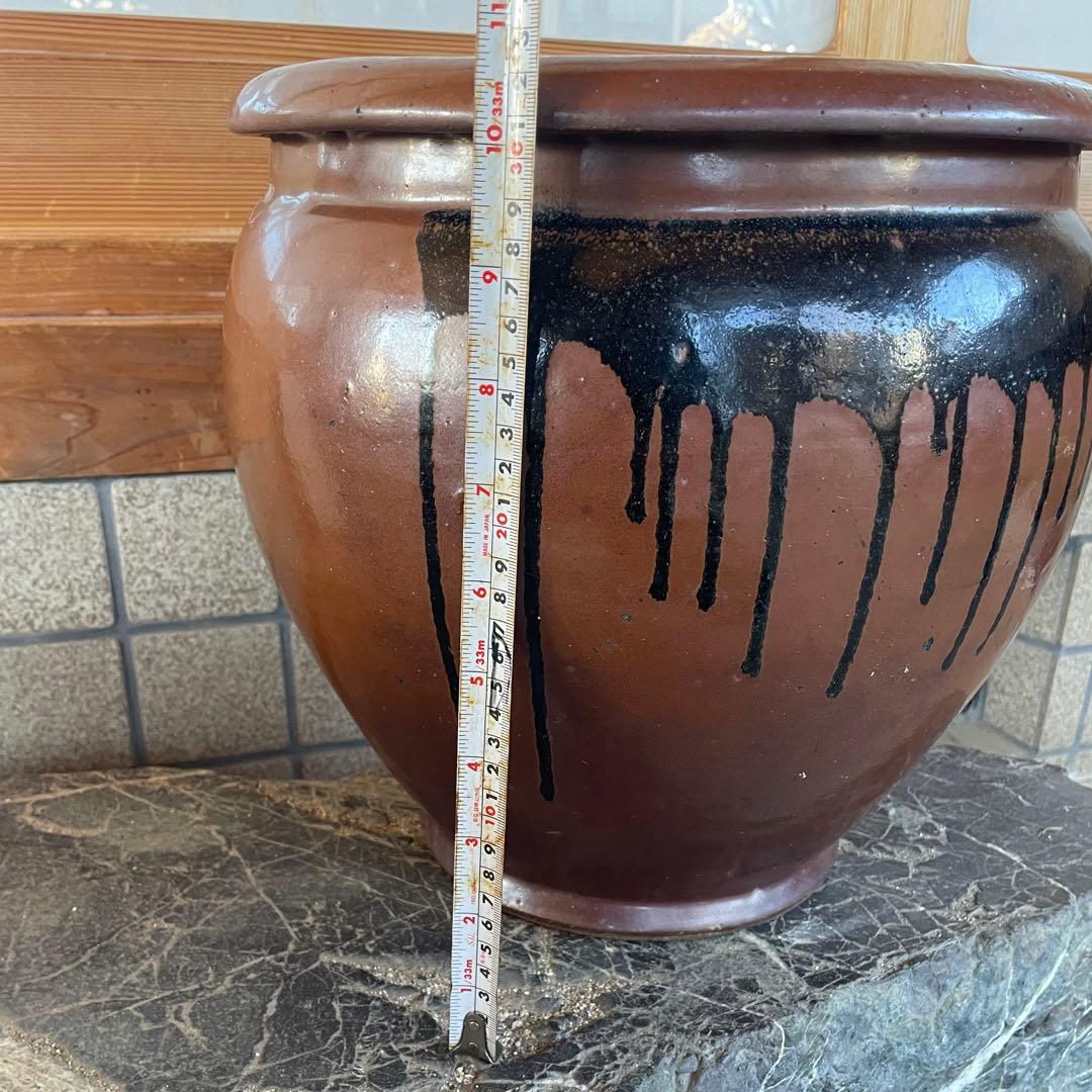 常滑焼 久松 陶器 壺 甕【昭和レトロ】山野草鉢 植木鉢 プランターカバー