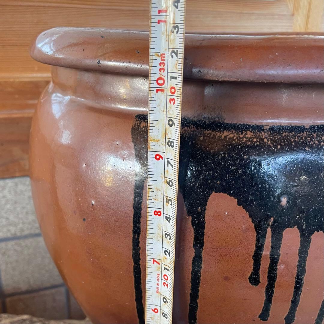 常滑焼 久松 陶器 壺 甕【昭和レトロ】山野草鉢 植木鉢 プランターカバー