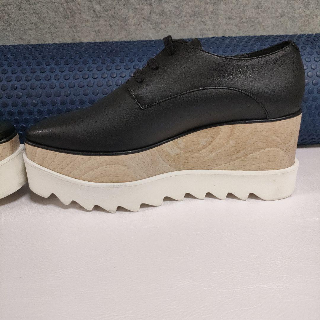 袋有り　36サイズ=23cmステラマッカートニー厚底エリス　ブラック黒