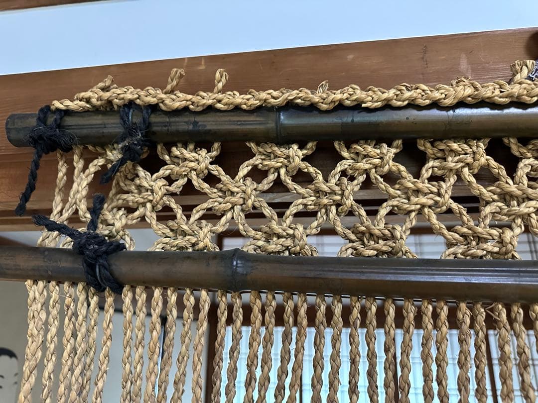 麻製カフェカーテン 染め 縄のれん 店舗備品 暖簾 のれん 店舗備品　 業務用