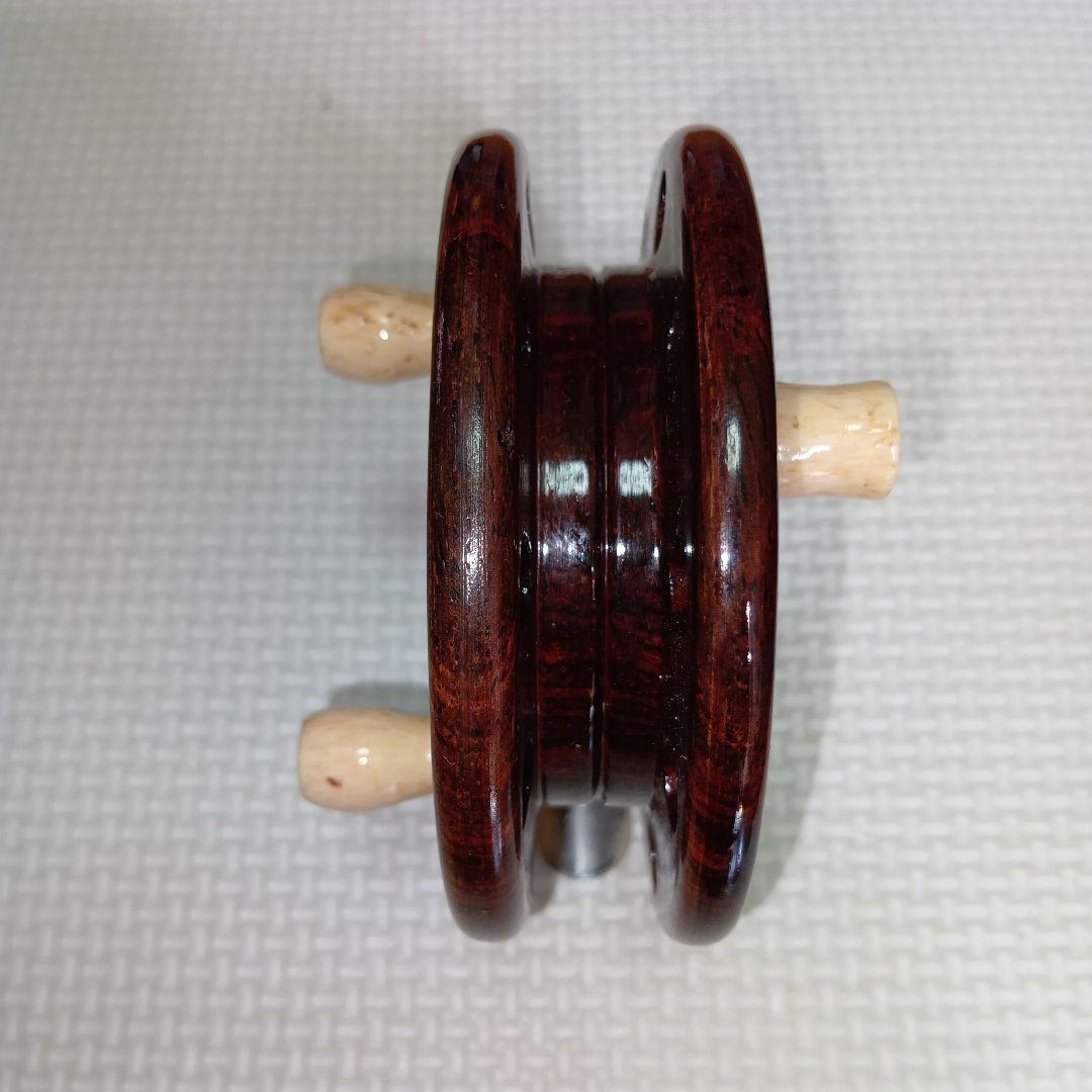 重利 リール 黒柿 86ミリ ベアリングなし 高価