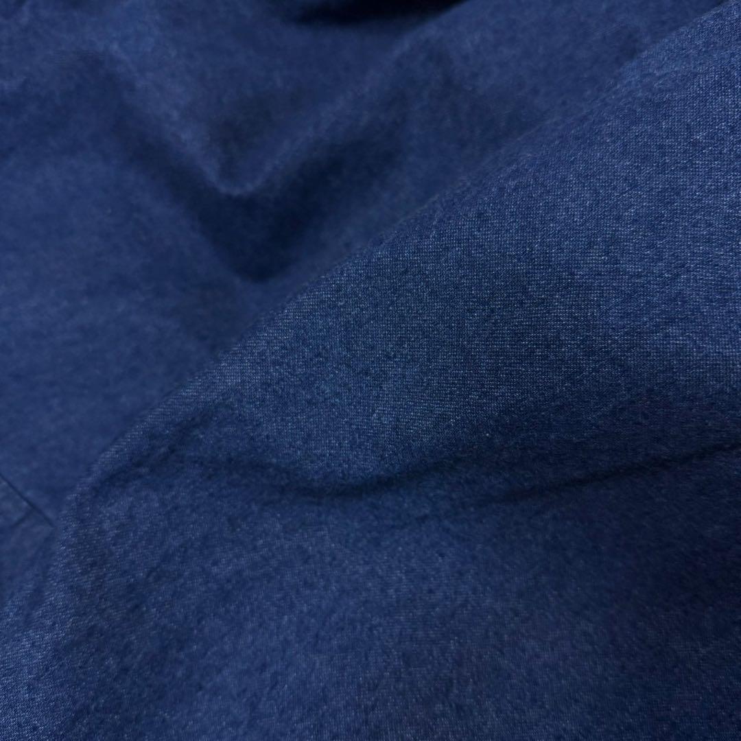 USA製 80s 襟コーデュロイ デニムロングコート ダスターコート S24