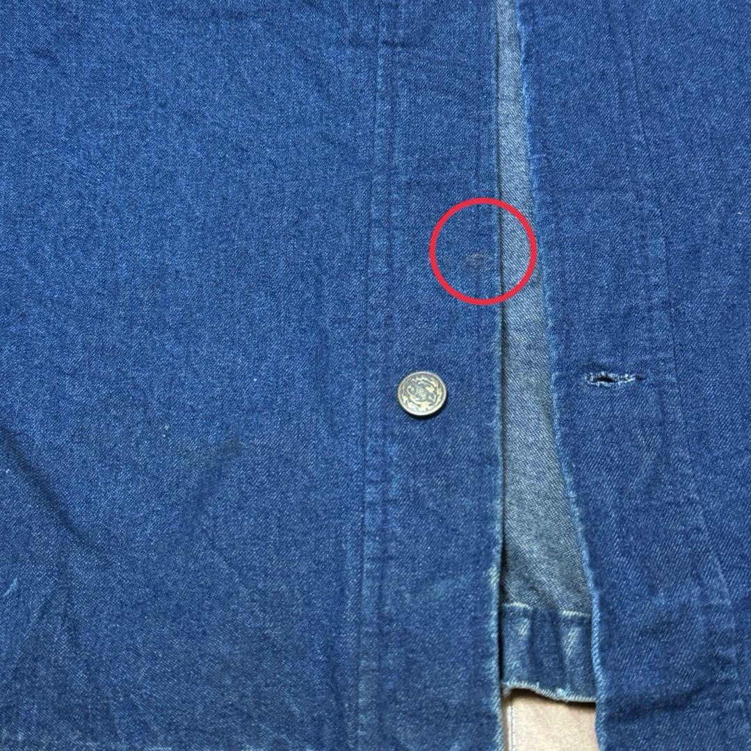 USA製 80s 襟コーデュロイ デニムロングコート ダスターコート S24