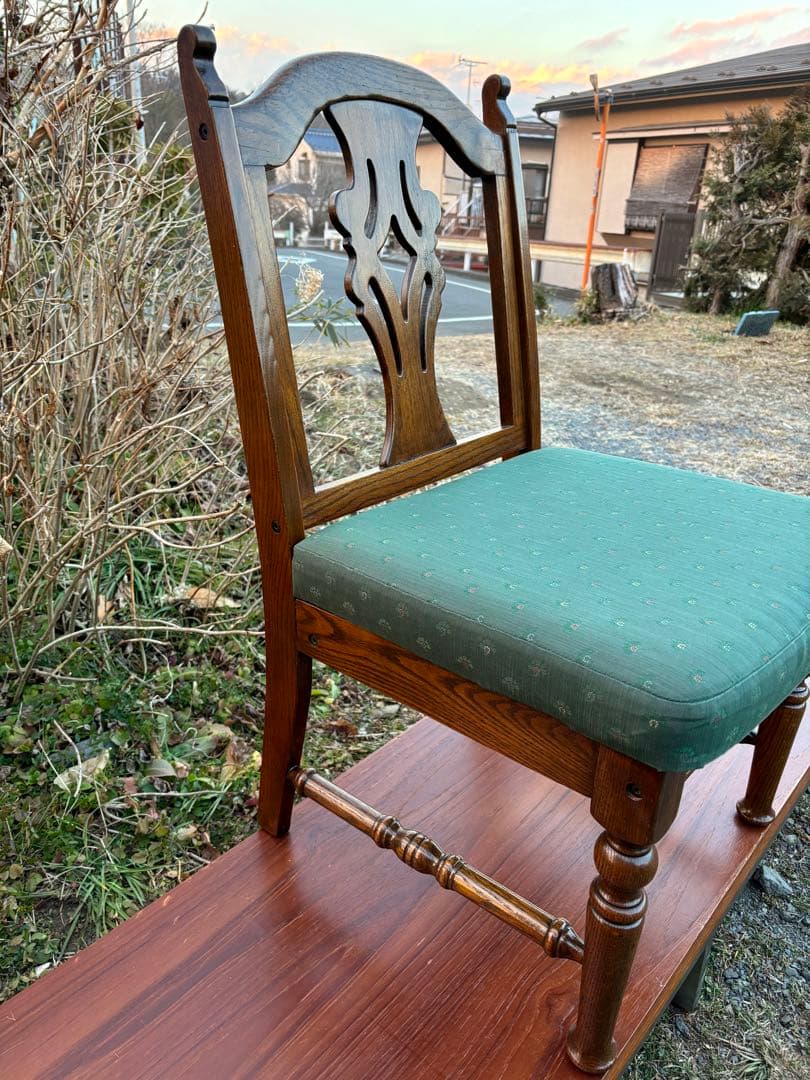 三越ブルージュ/カントリーハウス　ダイニングチェア③ヴィンテージ　オーク材