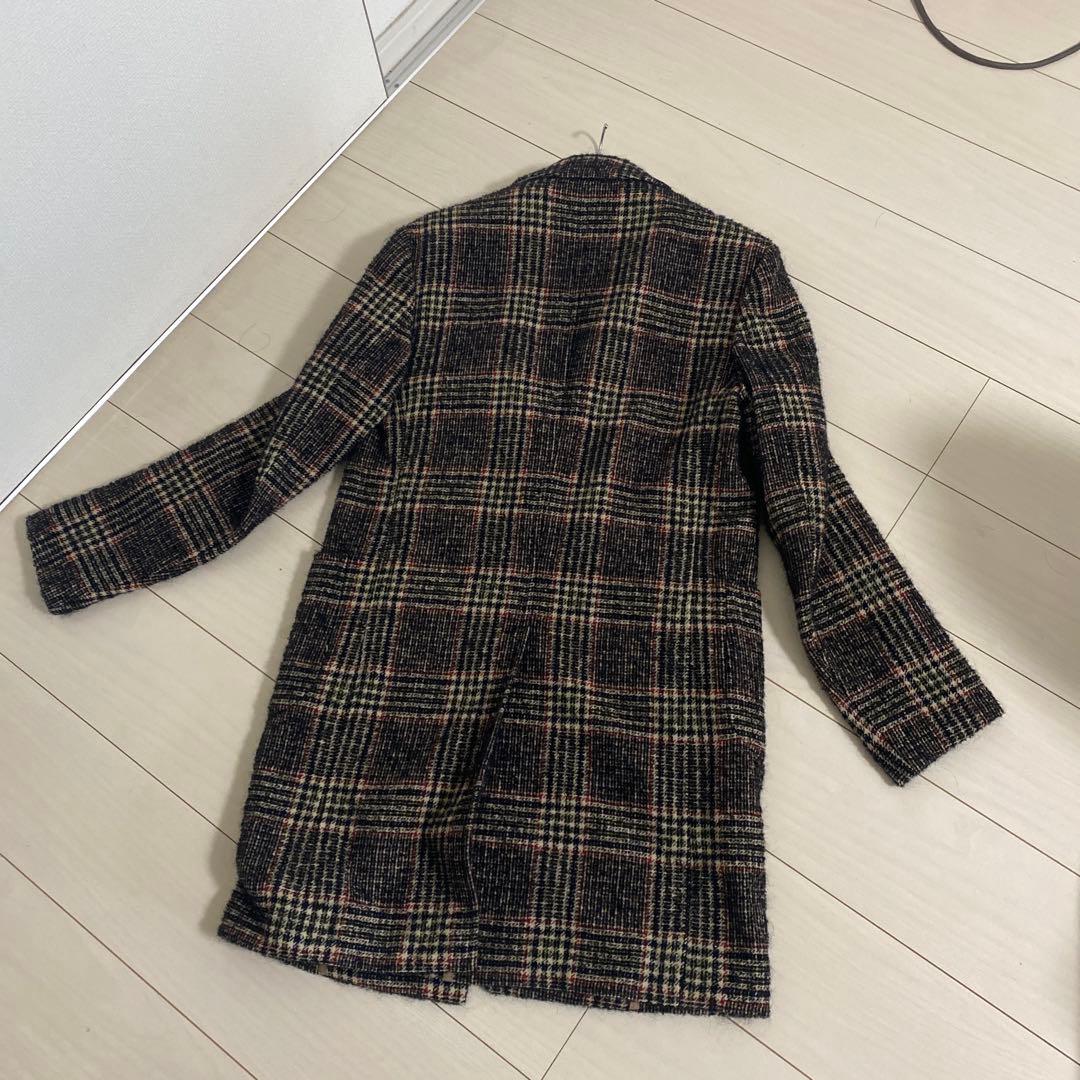 チェック柄 ダブルボタン チェスターコート