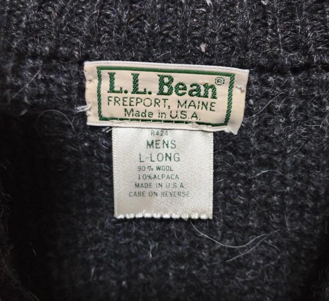 希少サイズ USA製 L.L.Bean アルパカ混 ドライバーズニット MIX