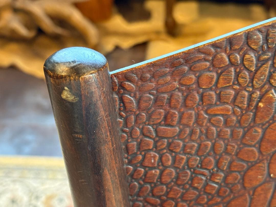 希少　クロコ柄　アンティーク　ヴィンテージ　ビンテージ　チェア　Yn