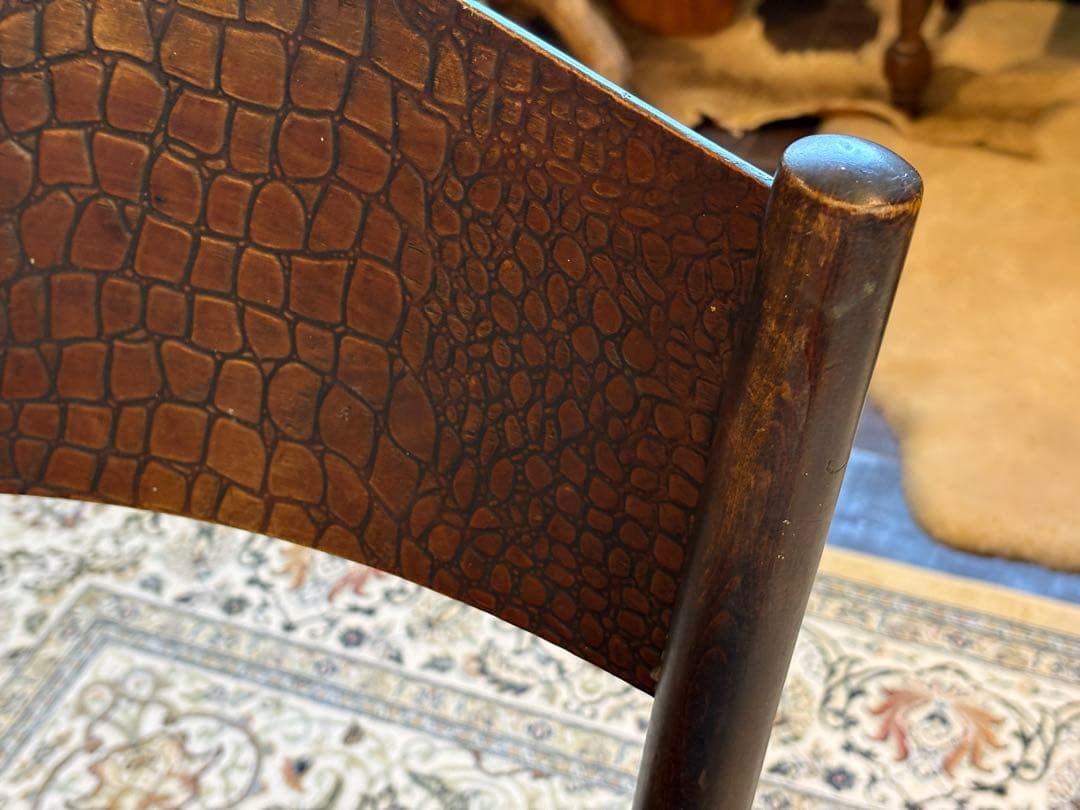 希少　クロコ柄　アンティーク　ヴィンテージ　ビンテージ　チェア　Yn