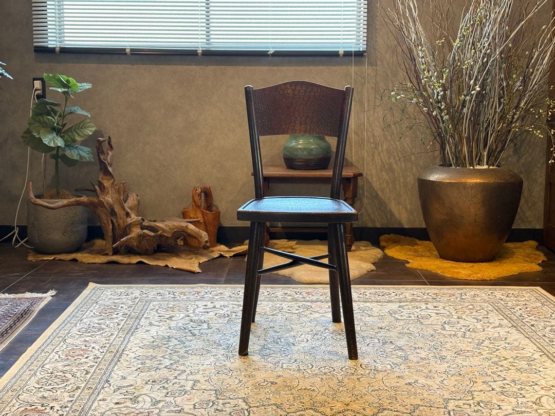 希少　クロコ柄　アンティーク　ヴィンテージ　ビンテージ　チェア　Yn