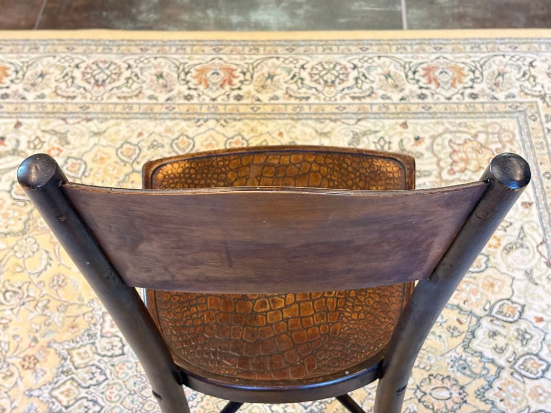 希少　クロコ柄　アンティーク　ヴィンテージ　ビンテージ　チェア　Yn