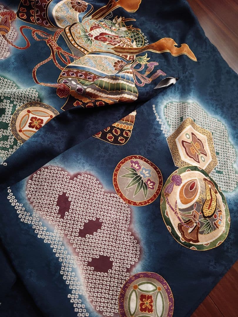 正絹　美品 男の子 お宮参り着物 掛け着 産着