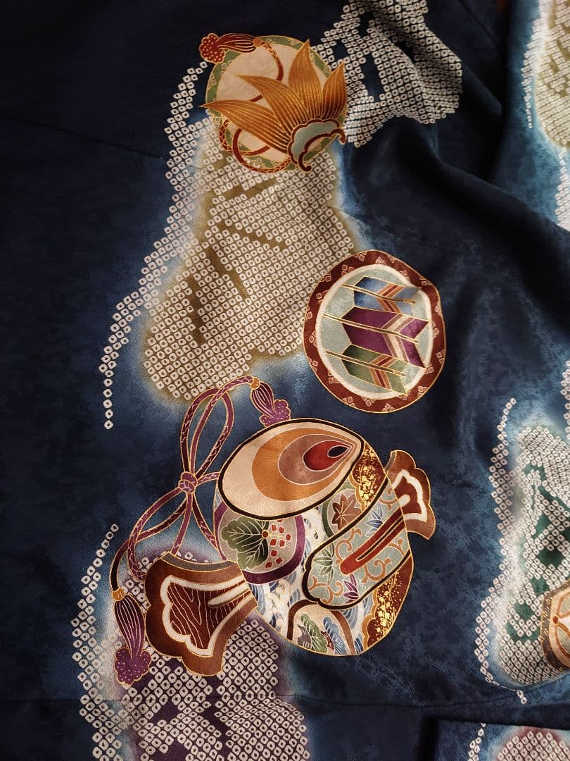 正絹　美品 男の子 お宮参り着物 掛け着 産着