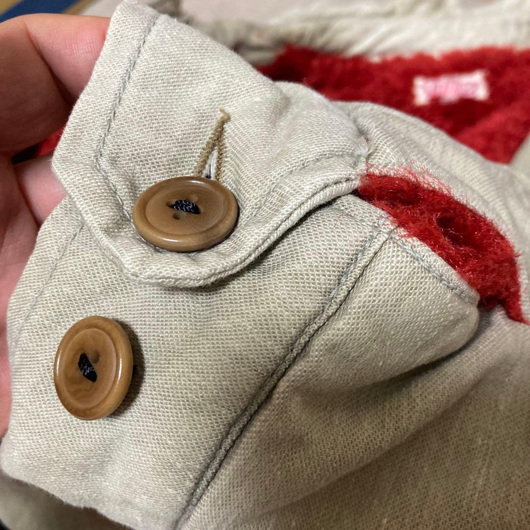 ハリウッドランチマーケット　ミリタリージャケット　　ボア　赤　毛糸