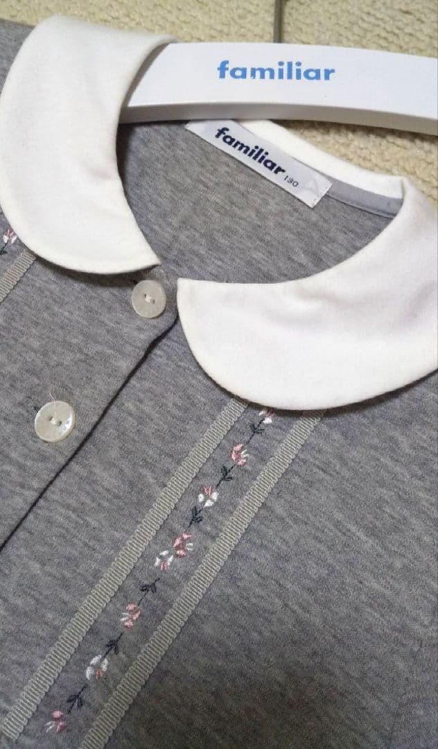 美品 現行品 familiar ファミリア 130 白襟ワンピース