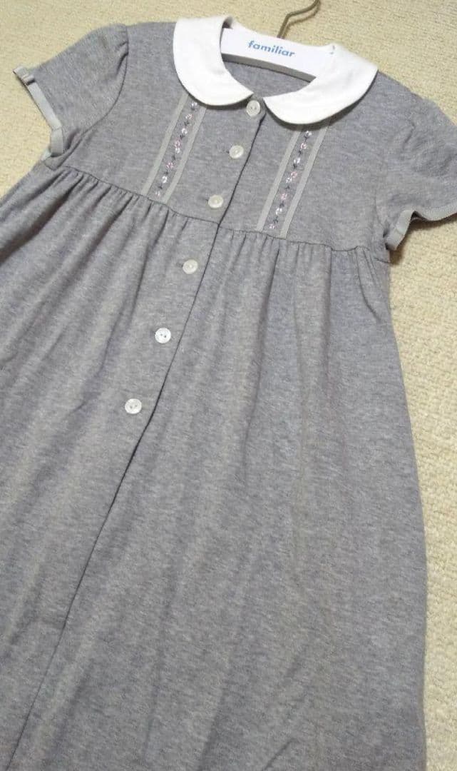 美品 現行品 familiar ファミリア 130 白襟ワンピース