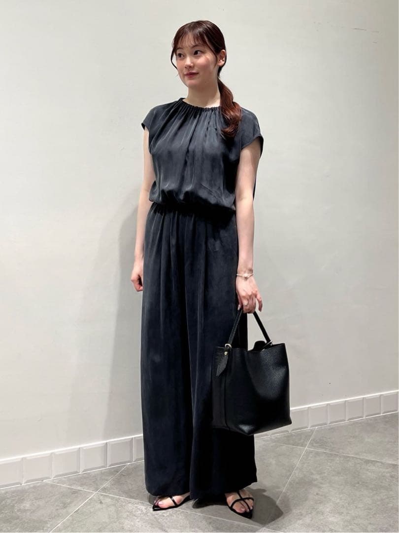 IENA キュプラギャザーネックオールインワン